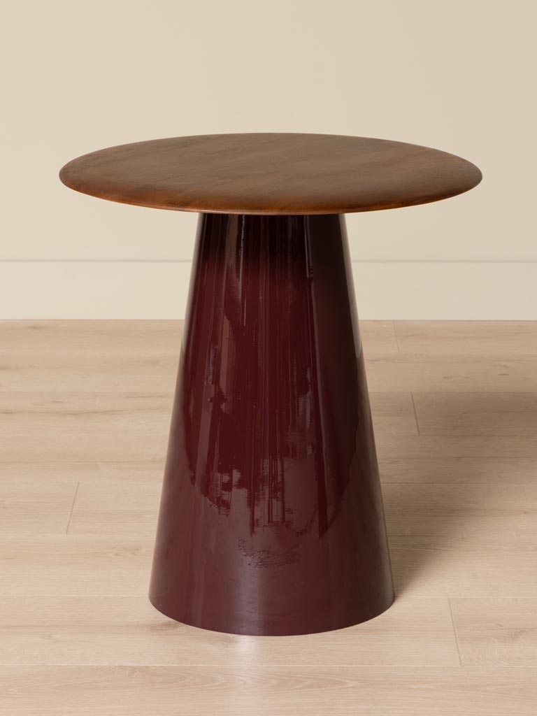 S/2 tables d'appoint base laquée Amarante - 5
