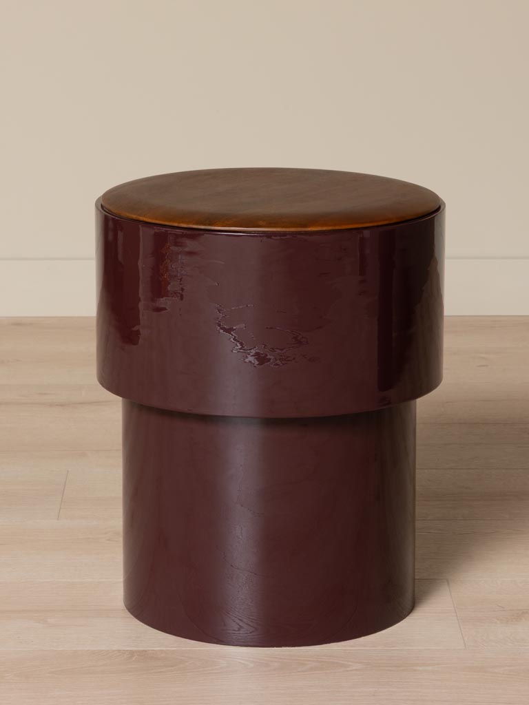Tabouret laqué Amarante - 1
