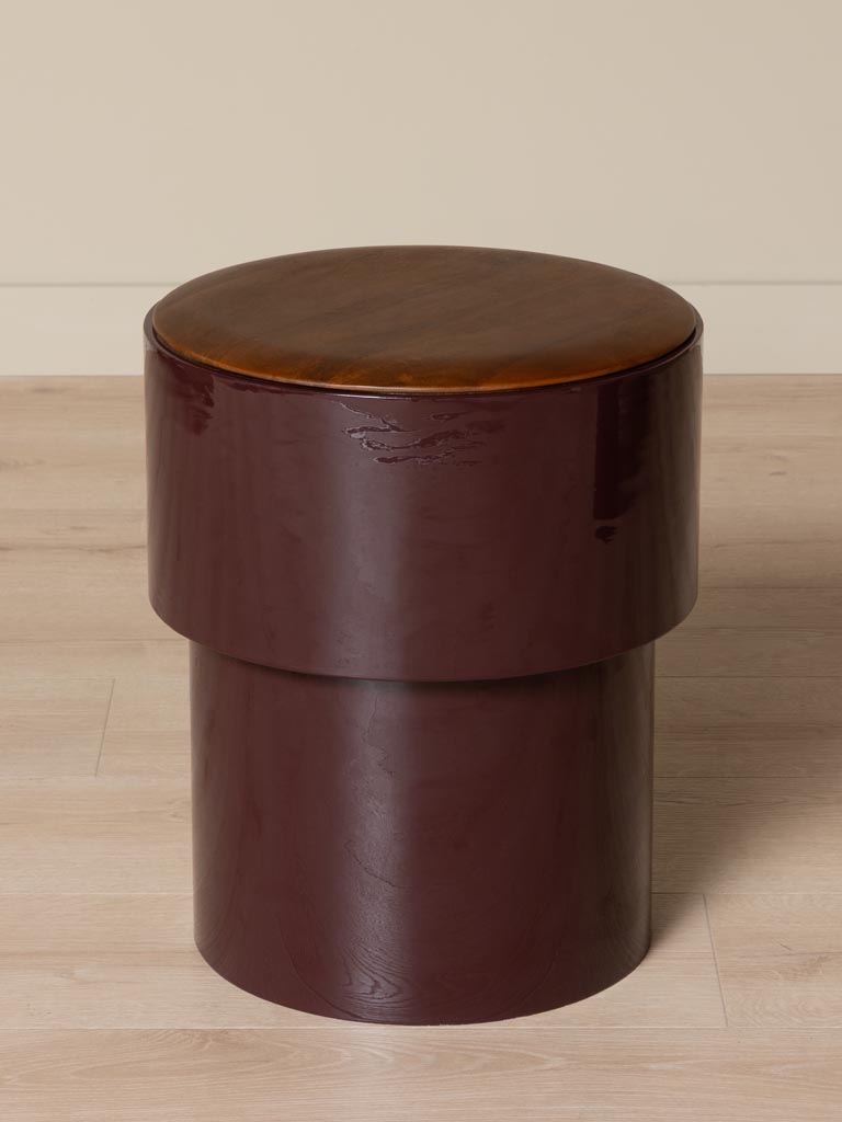 Tabouret laqué Amarante - 4