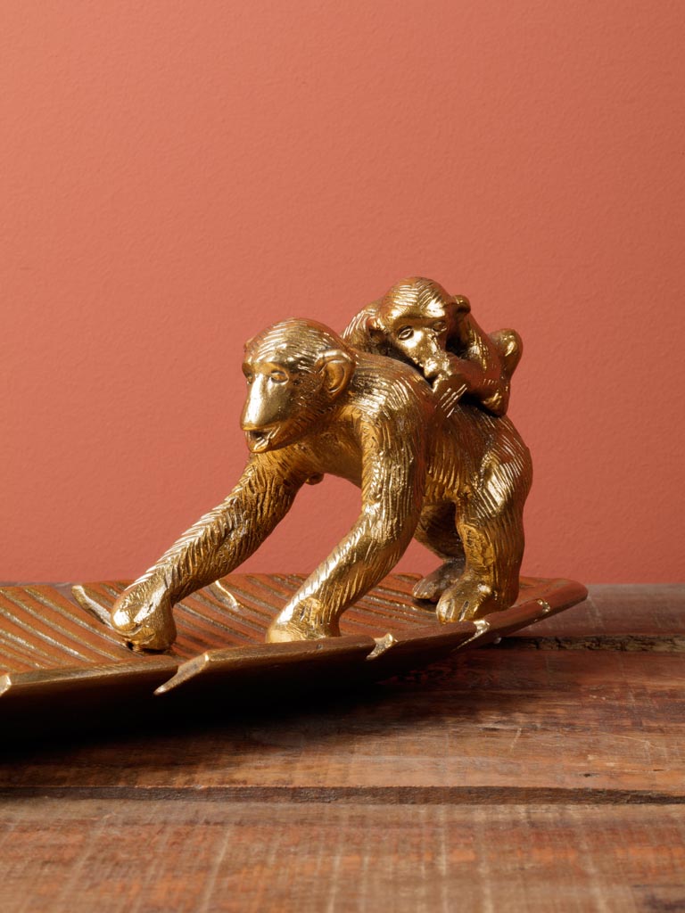 Leaf trinket tray with chimpanzee - 4