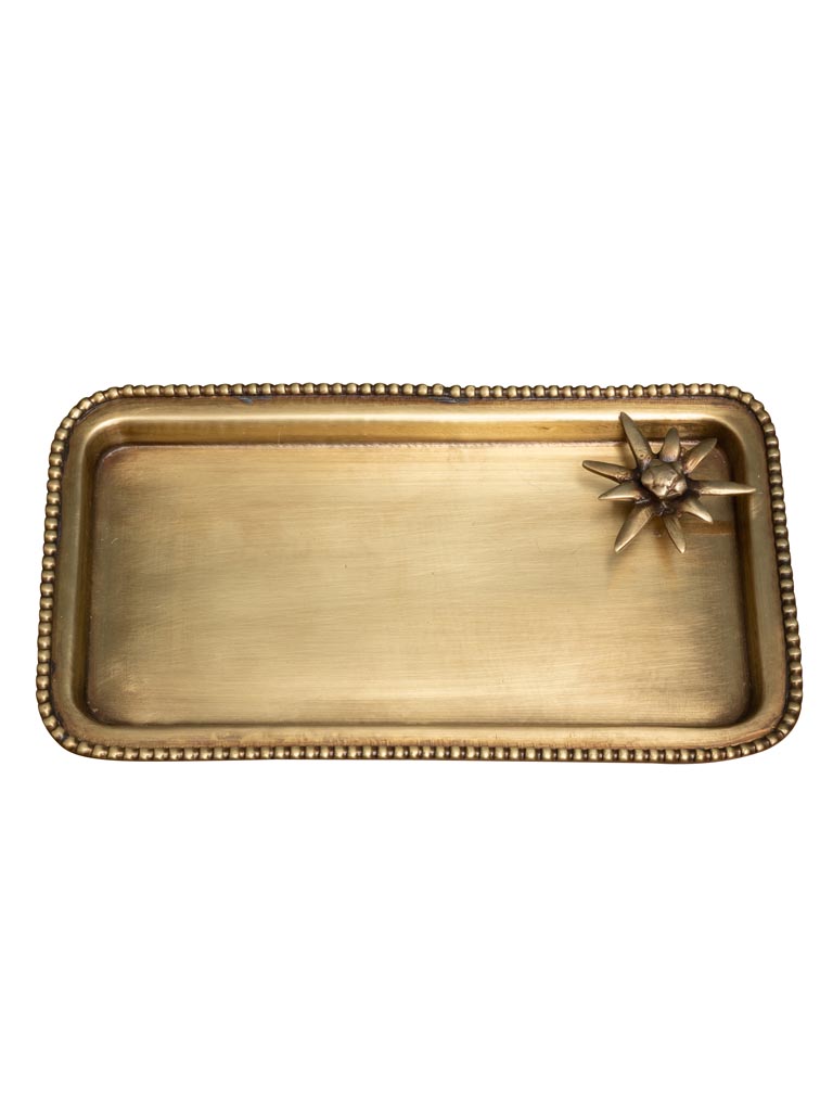 Golden tray with Edelweiss - 2
