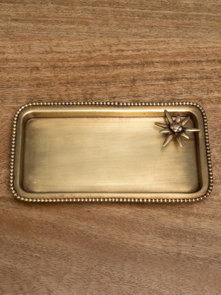 Golden tray with Edelweiss - 1