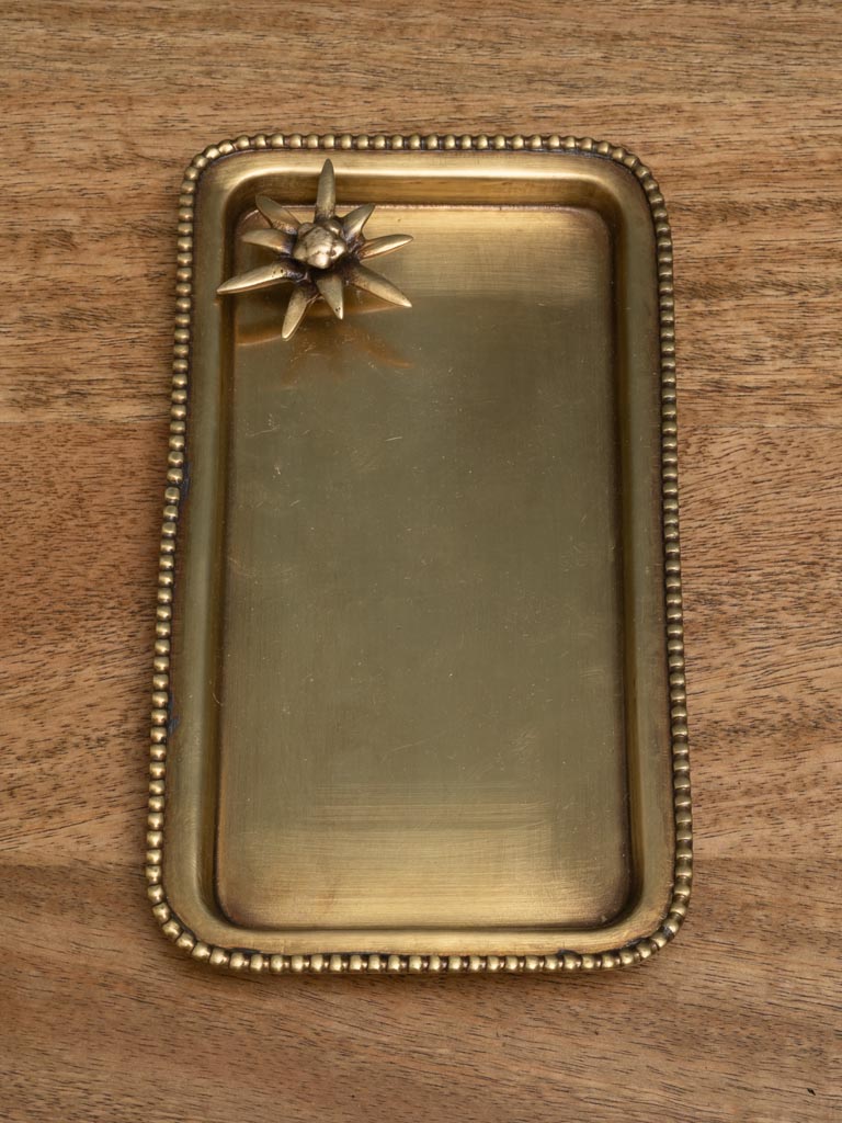 Golden tray with Edelweiss - 3