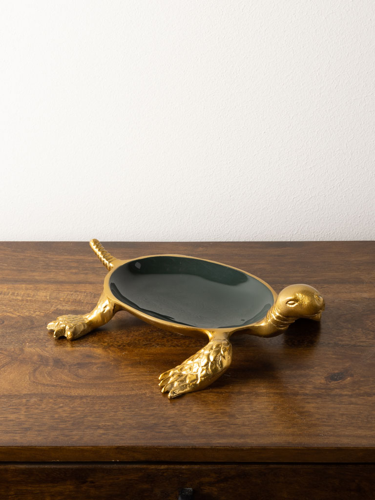 Trinket tray green lacquer turtle - 1
