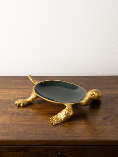 Trinket tray green lacquer turtle