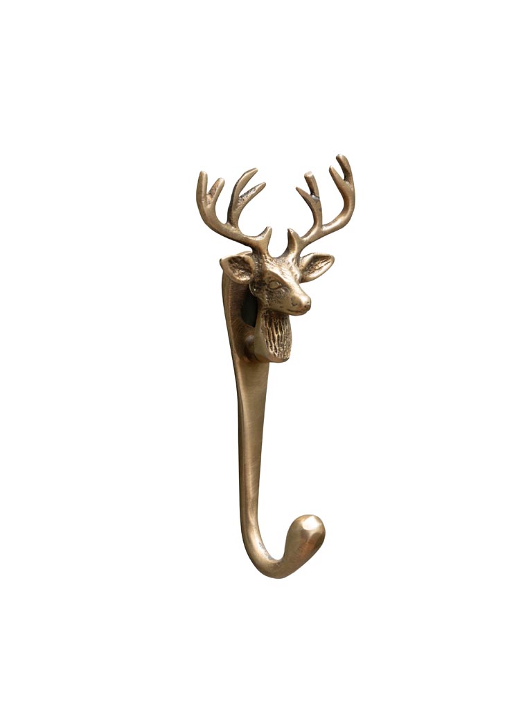 Deer had hook brass patina - 2