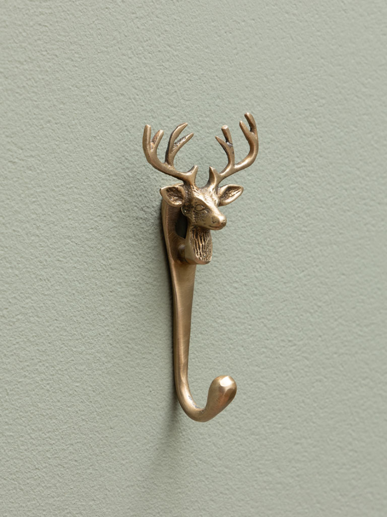 Deer had hook brass patina - 1