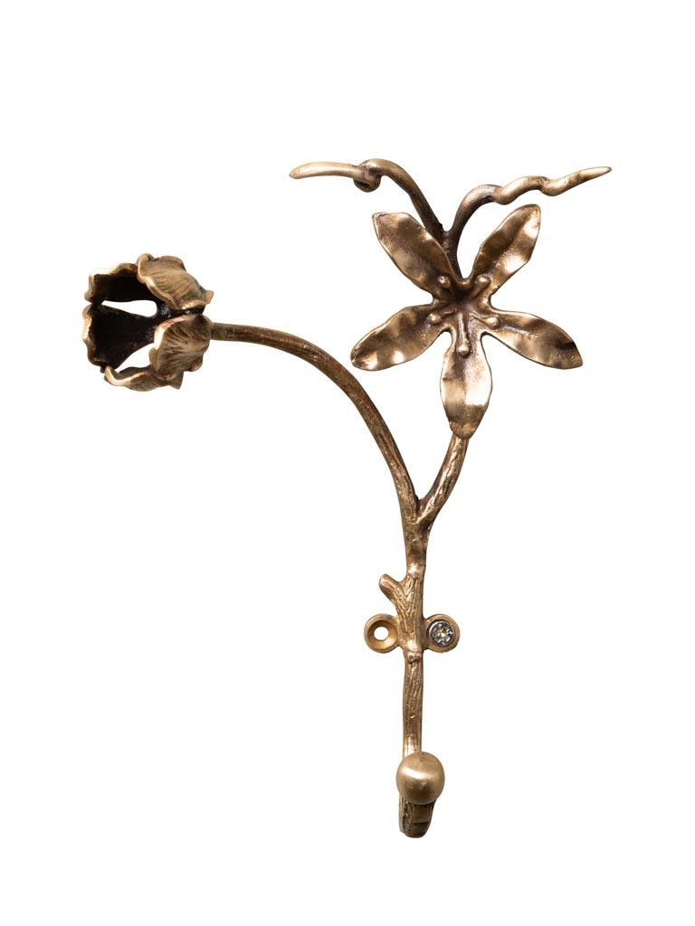Flower hook brass patina - 2