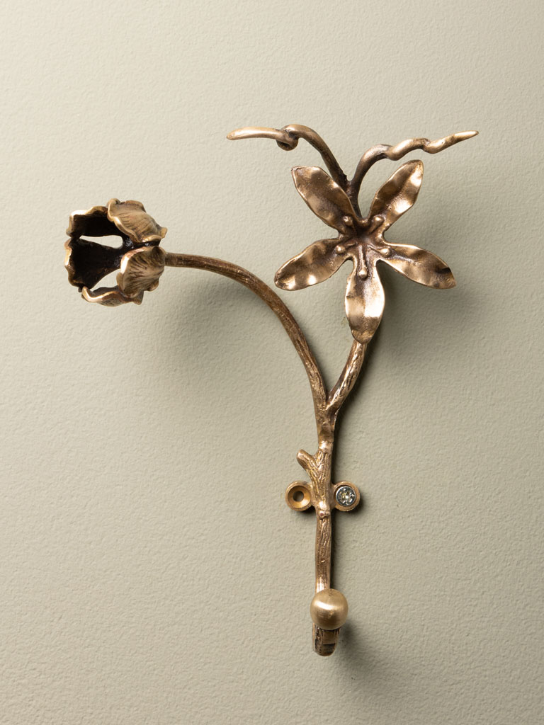 Flower hook brass patina - 1