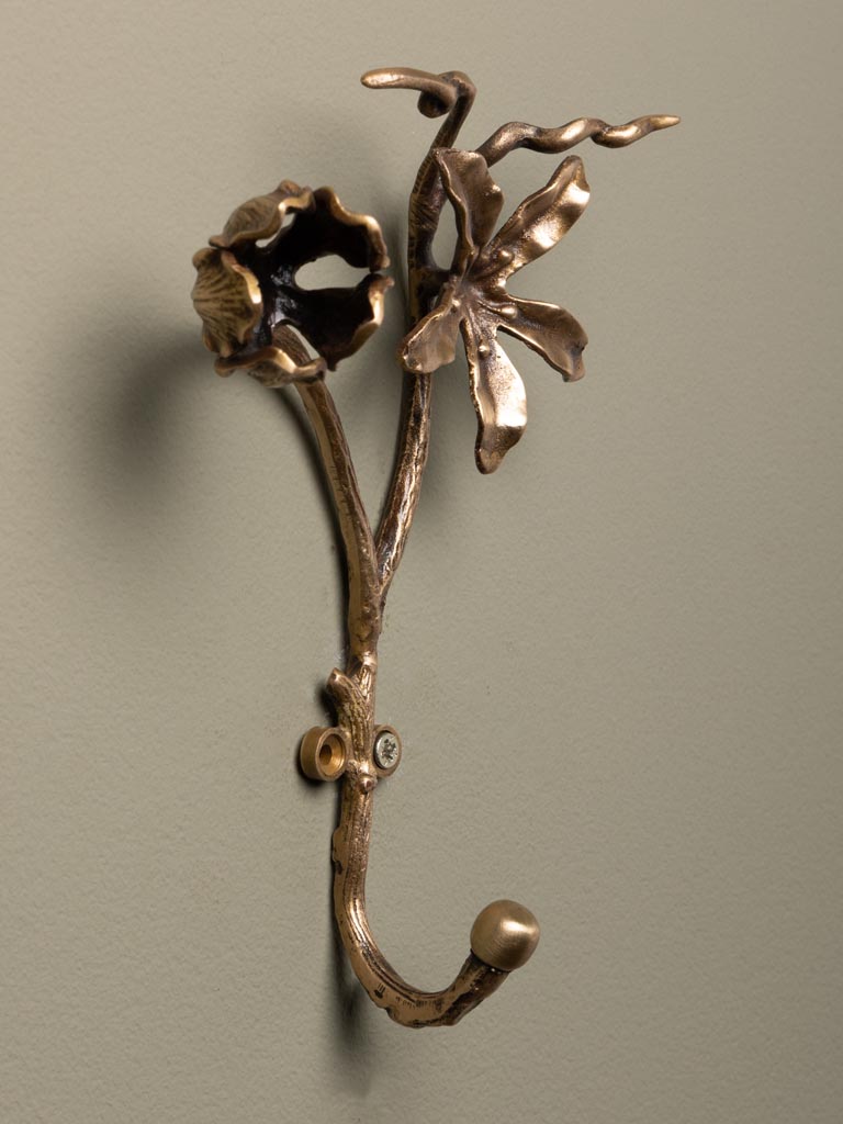 Flower hook brass patina - 4