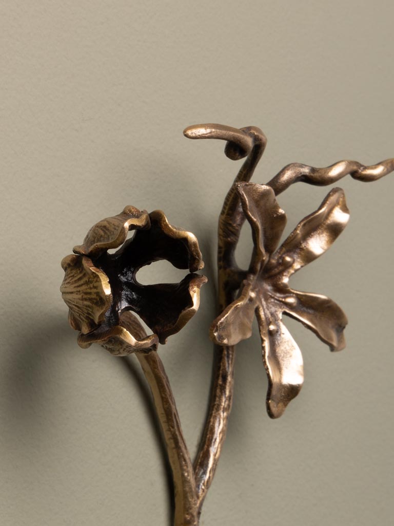 Flower hook brass patina - 6