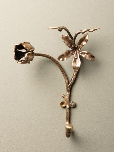 Flower hook brass patina