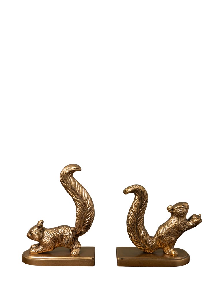 Golden squirrel bookends - 2