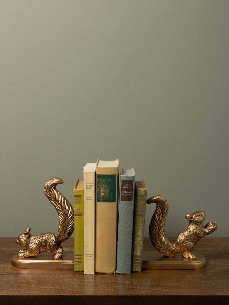 Golden squirrel bookends - 1