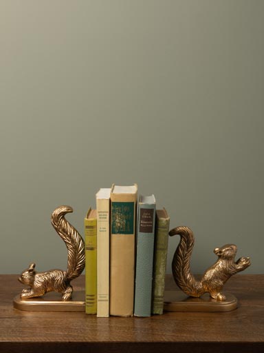 Golden squirrel bookends