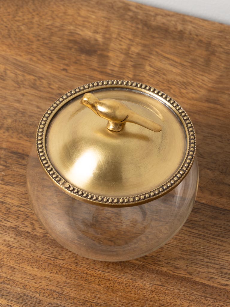 Glass box with brass bird lid - 4