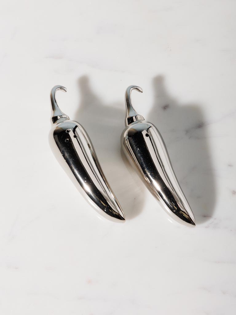 S/2 salt & pepper chili brass nickel patina - 3