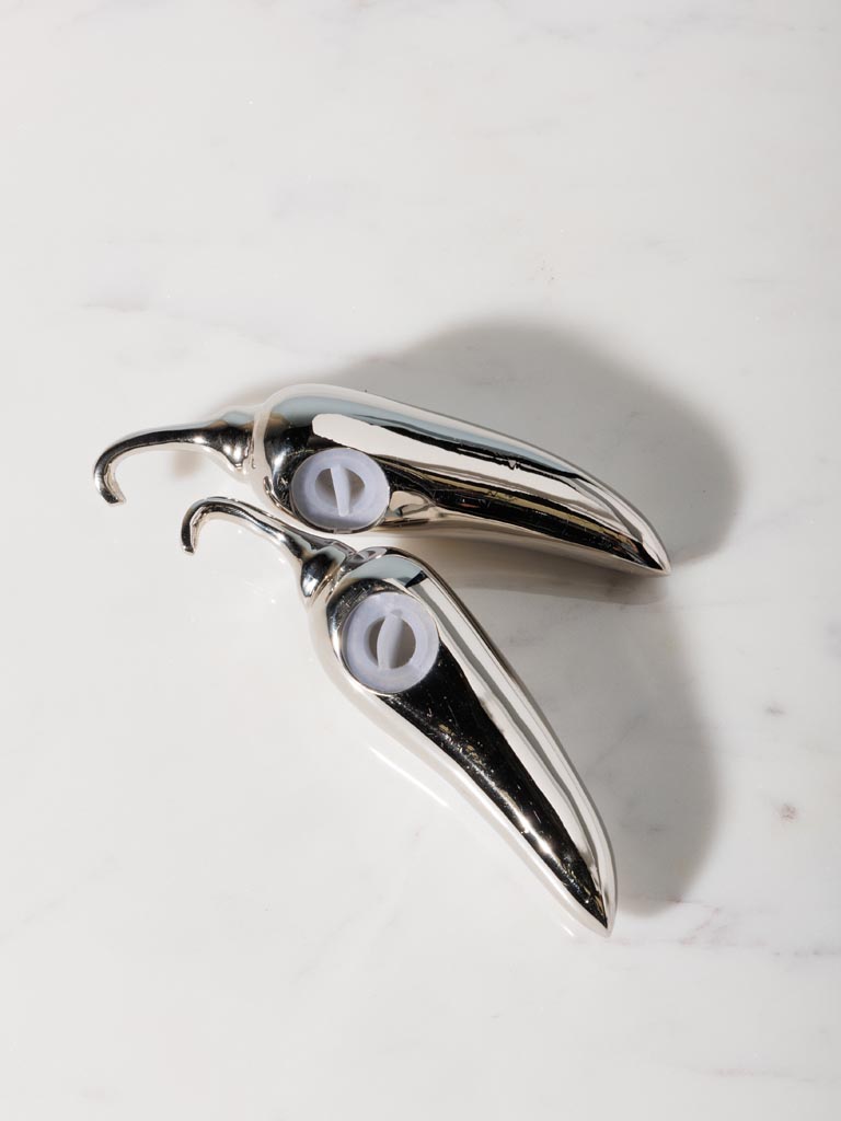 S/2 salt & pepper chili brass nickel patina - 4