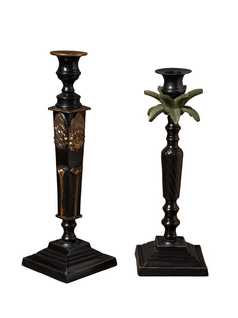 S/2 candle holders palm tree & flower Empire - 2