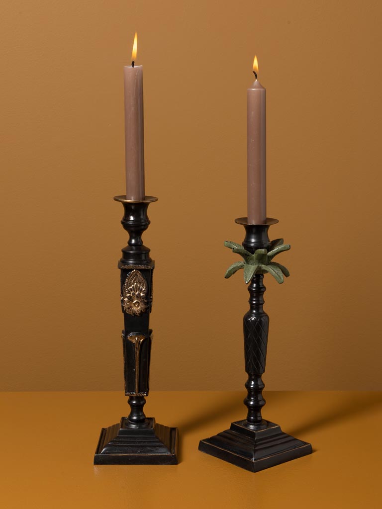 S/2 candle holders palm tree & flower Empire - 1