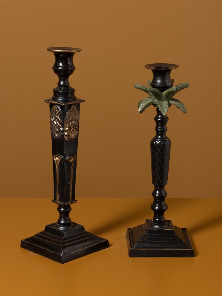 S/2 candle holders palm tree & flower Empire - 3