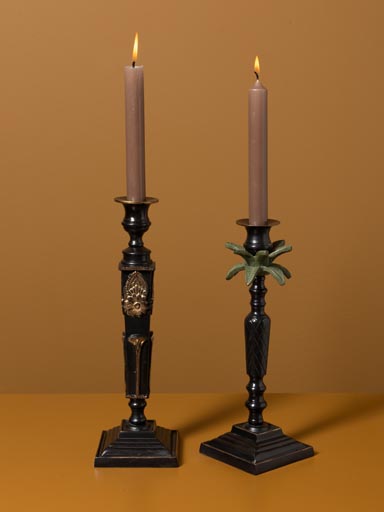 S/2 candle holders palm tree & flower Empire