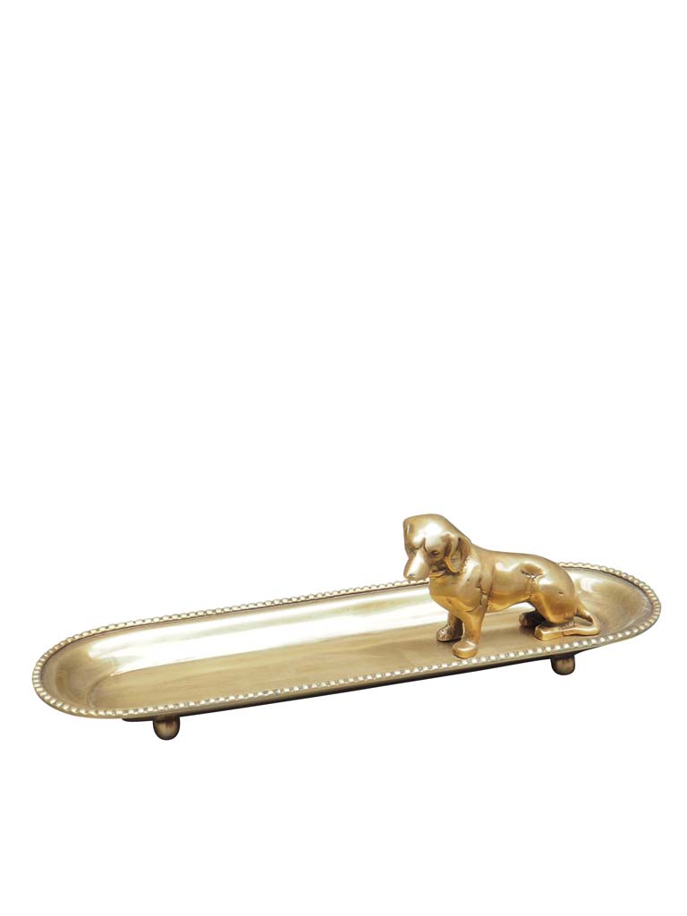 Dog on tray gold patina - 2