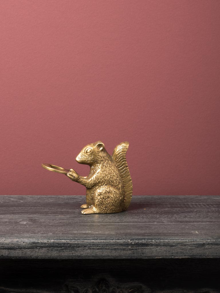 Antique gold squirrel bottle opener - 1