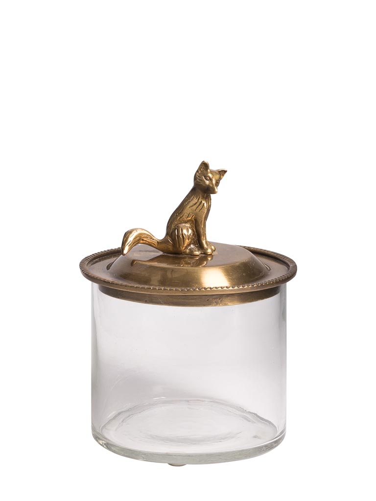 Glass box with golden fox lid - 2