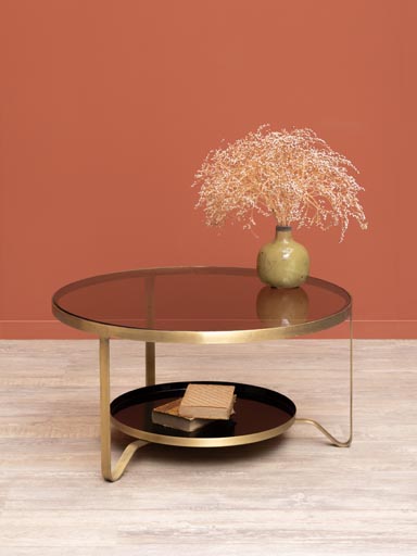 Round coffee table smoked glass