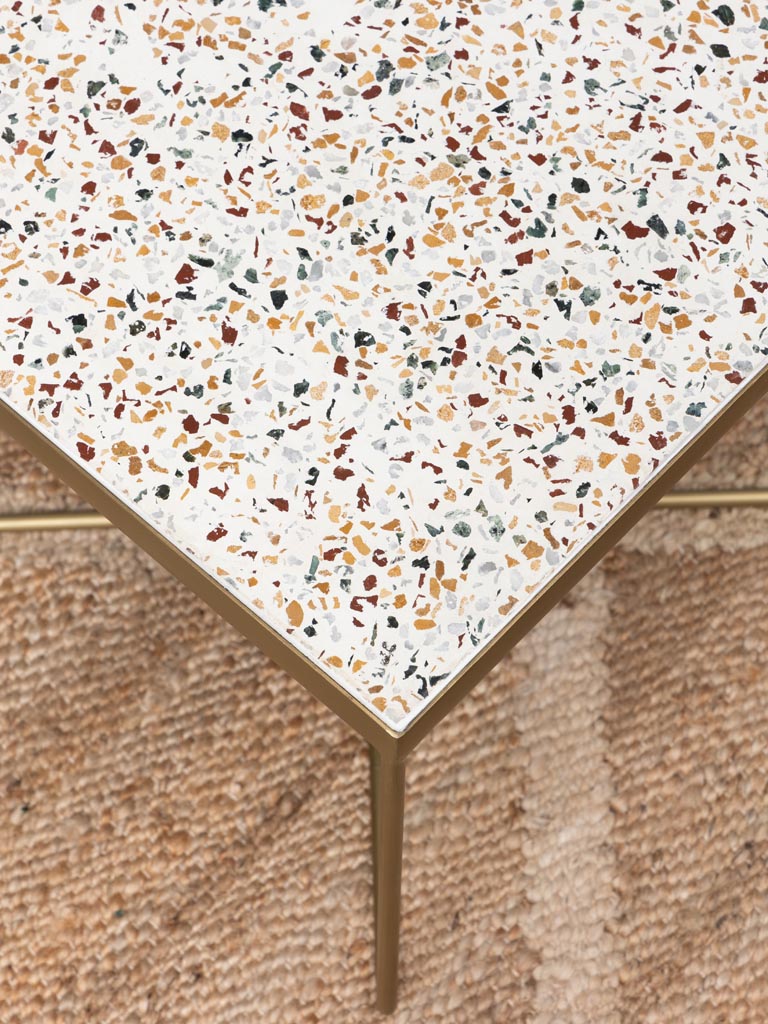Side table Terrazzo with brass patina feet - 2