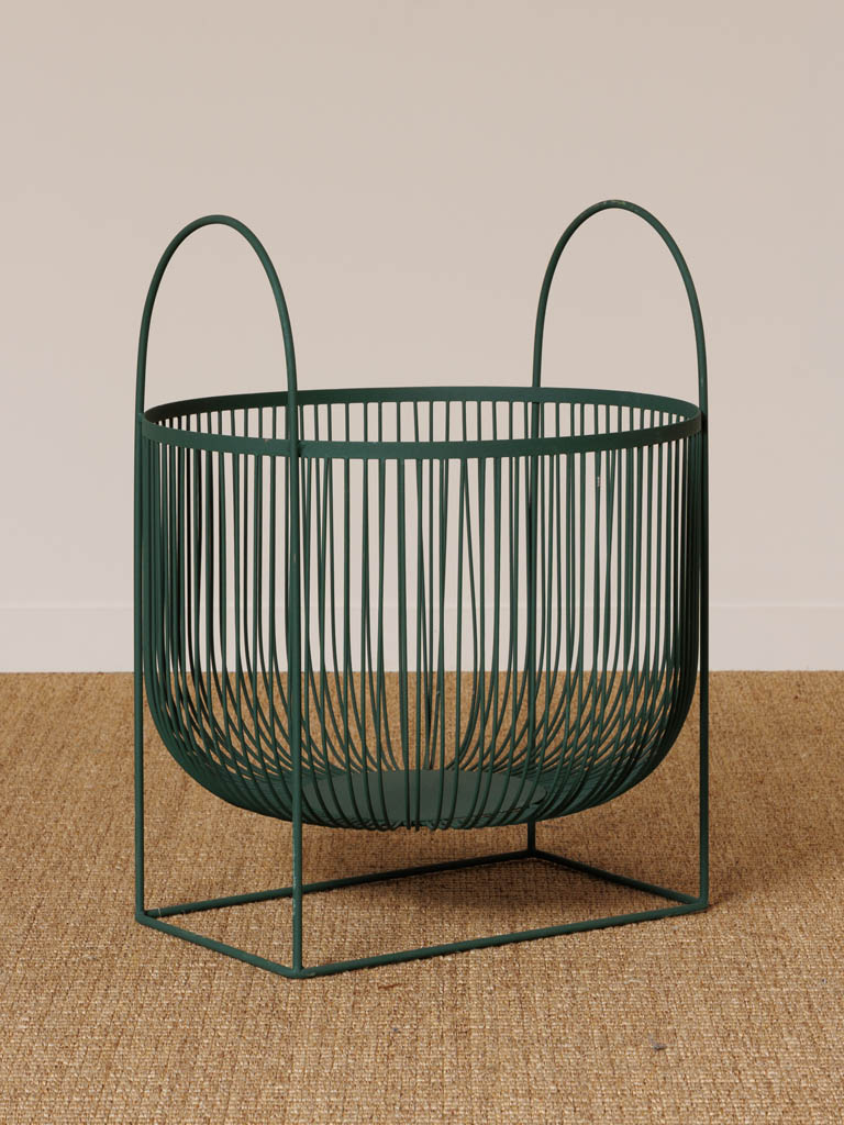 Green basket with handles - 1