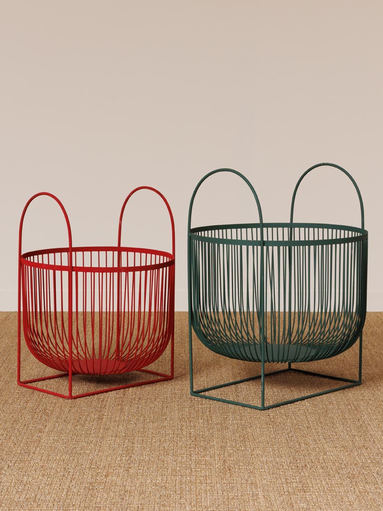 Red basket with handles - 3