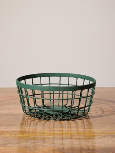 Basket green metal