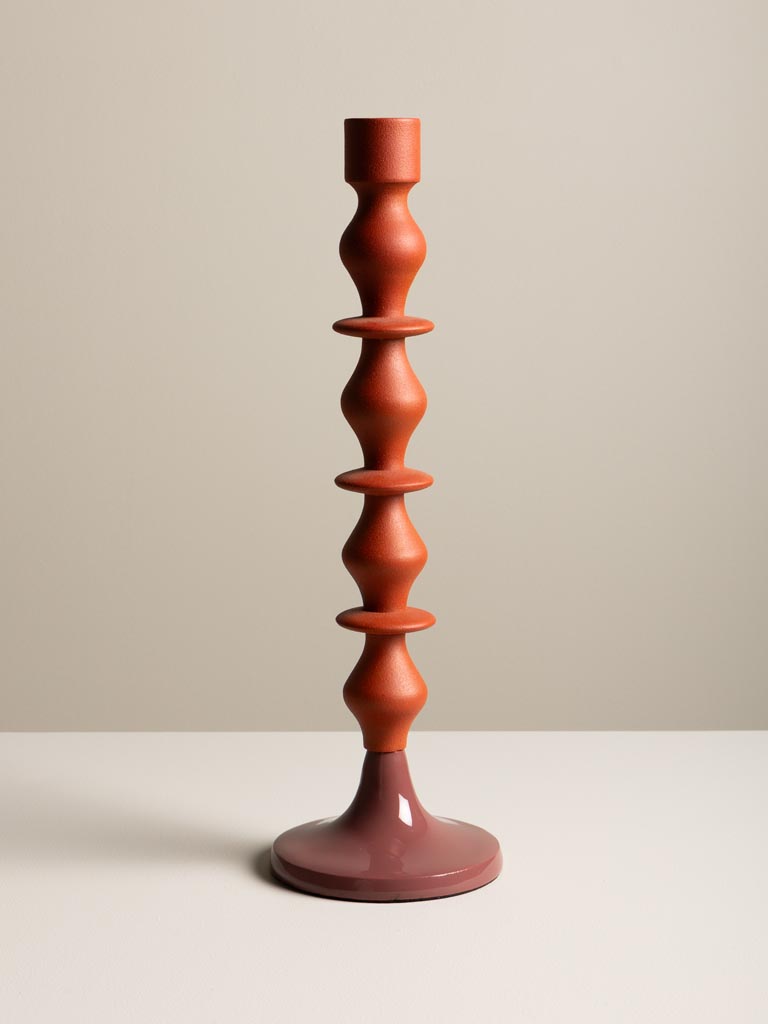 Large orange & pink candlestick Medina - 5