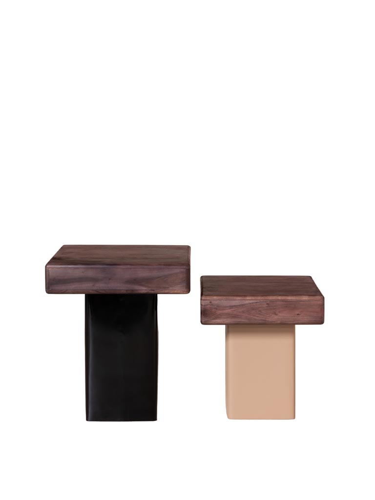 S/2 tables d'appoint Crème de café - 2
