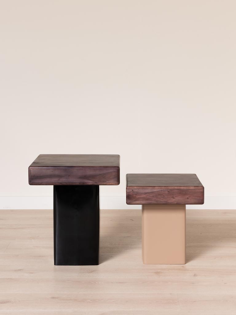 S/2 tables d'appoint Crème de café - 3