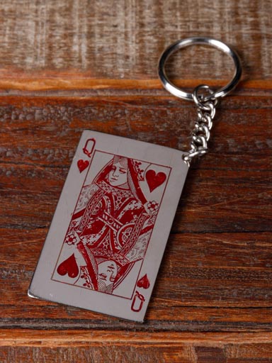 Key ring card game QUEEN