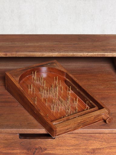 Small wood and brass pinball game