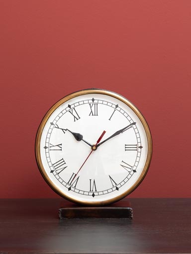 Leather clock on stand