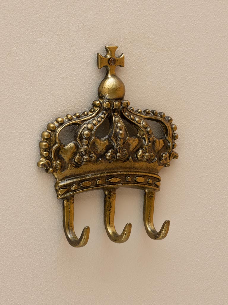 chehoma  Decorative items - Hooks - Triple hook crown gold patina [#33774]