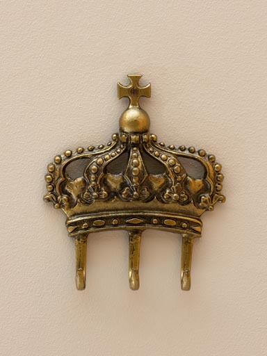 Triple hook crown gold patina