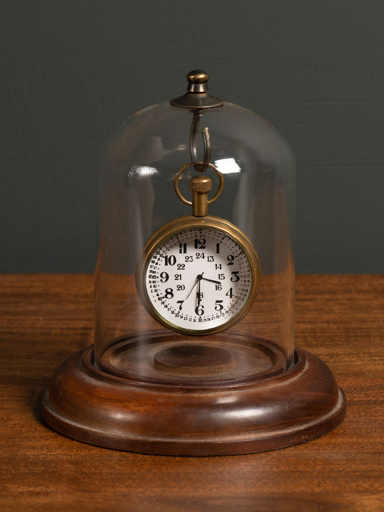 Glass dome with hanging clock - 1