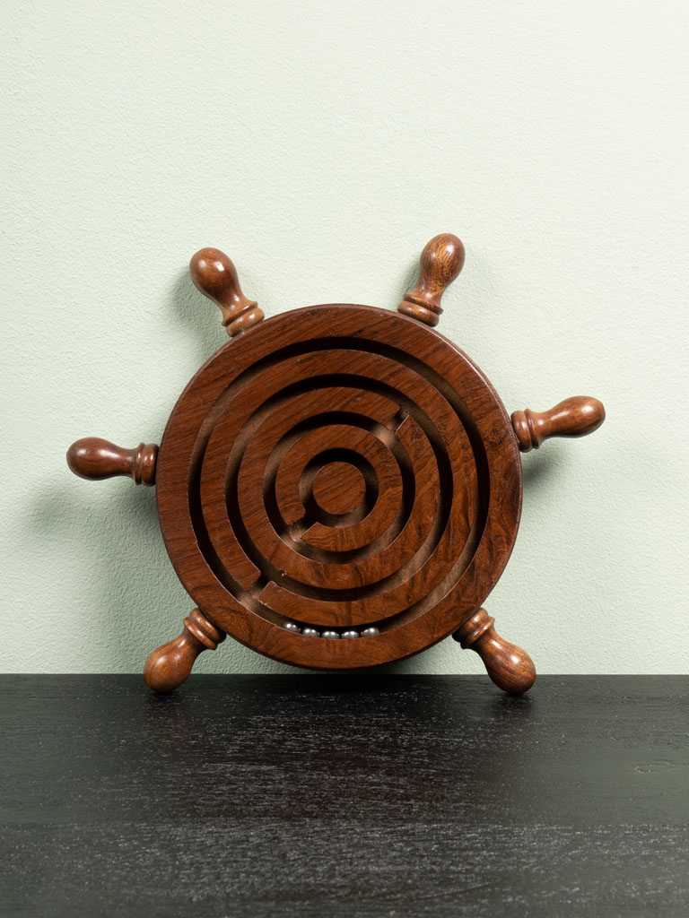 Wooden sailor wheel labyrinth game - 1