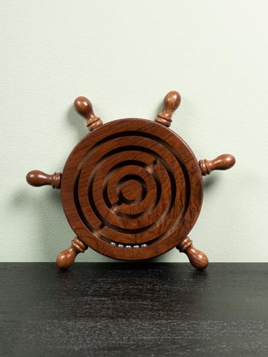 Wooden sailor wheel labyrinth game