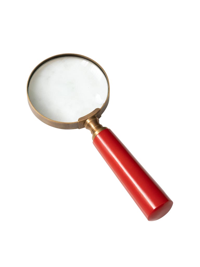 Small magnifier with red vintage handle - 2