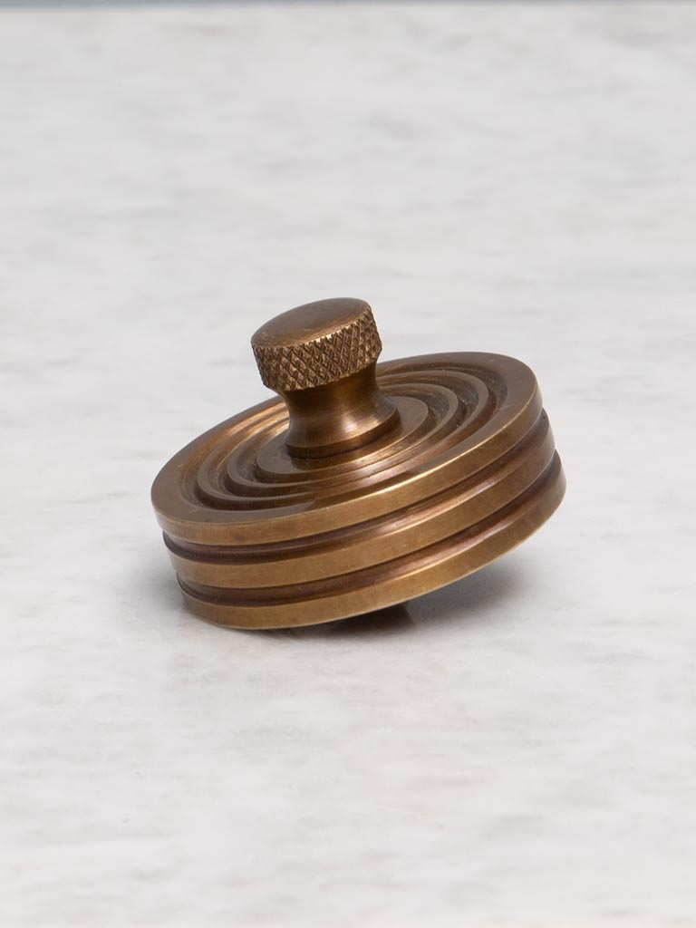 S/2 small brass spinning tops - 4
