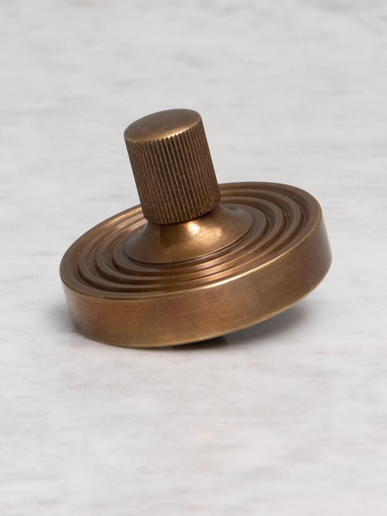 S/2 small brass spinning tops - 6