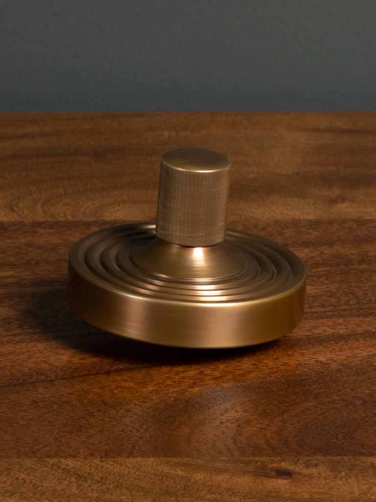 S/2 small brass spinning tops - 2