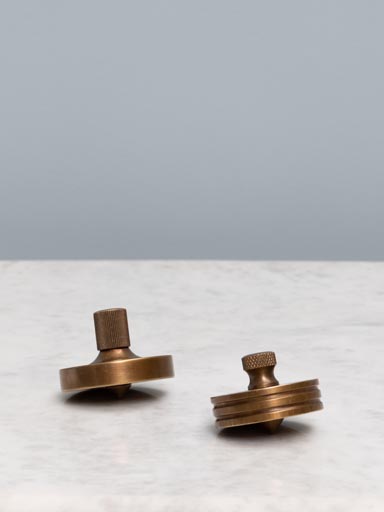S/2 small brass spinning tops